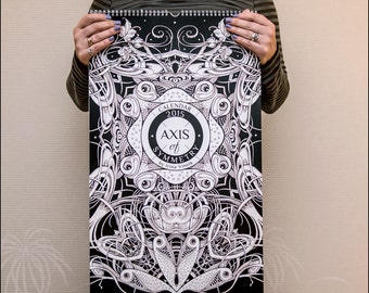 Large wall Calendar 2015 "Axis of Symmetry"