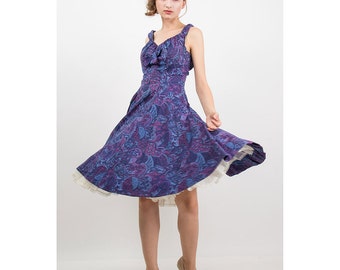ALIX of MIAMI / 1950s dress / Vintage cotton sundress / Bright floral print S M
