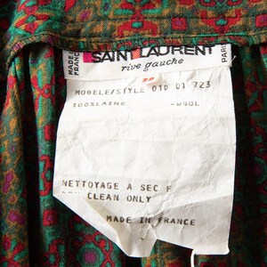 Vintage 1970s Yves Saint Laurent Rive Gauche wool challis peasant blouse and skirt set / XS image 8