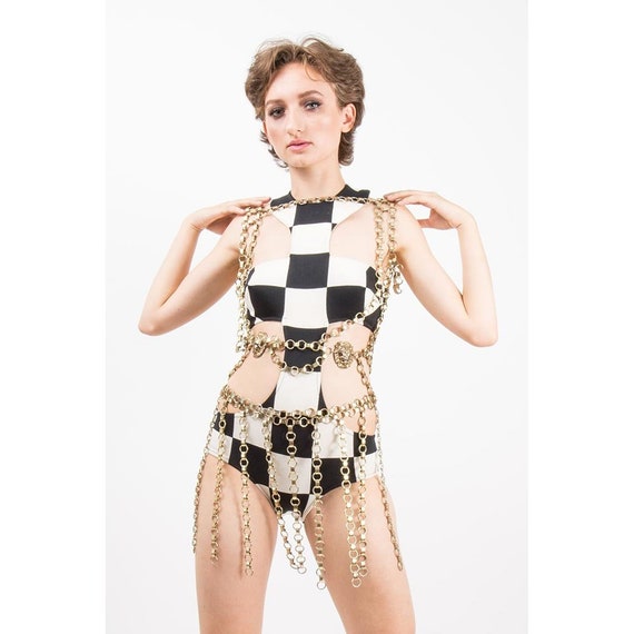 Vintage body chain / 1960s book chain harness and
