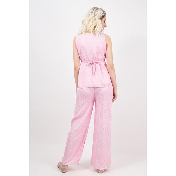 1930s Pajamas / Vintage pink 2 piece pyjama set /… - image 9