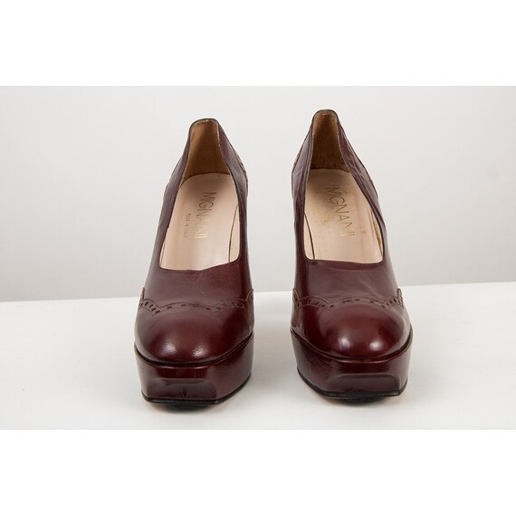 1970s Platform shoes / Vintage ox blood MIGNANI w… - image 3