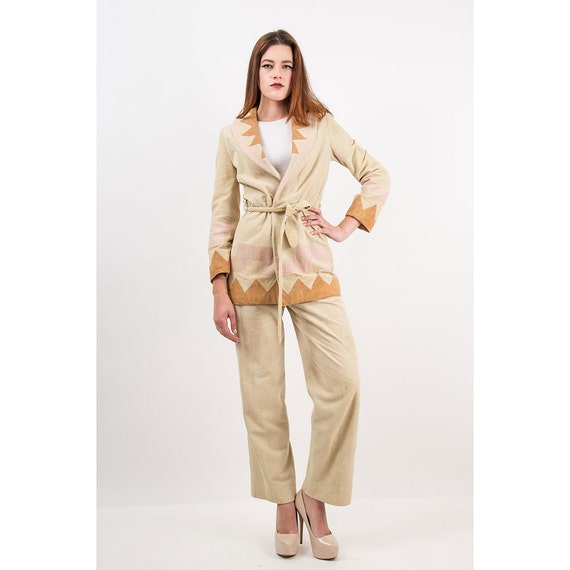 Vintage Giorgio Sant Angelo Suede Pant Suit: 1970… - image 1