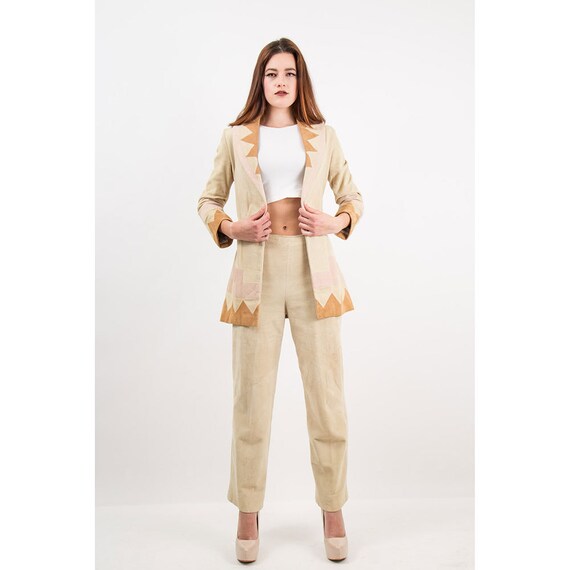 Vintage Giorgio Sant Angelo Suede Pant Suit: 1970… - image 2
