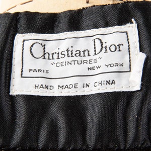 Vintage Christian Dior metallic beaded velvet Ceintures belt M image 6