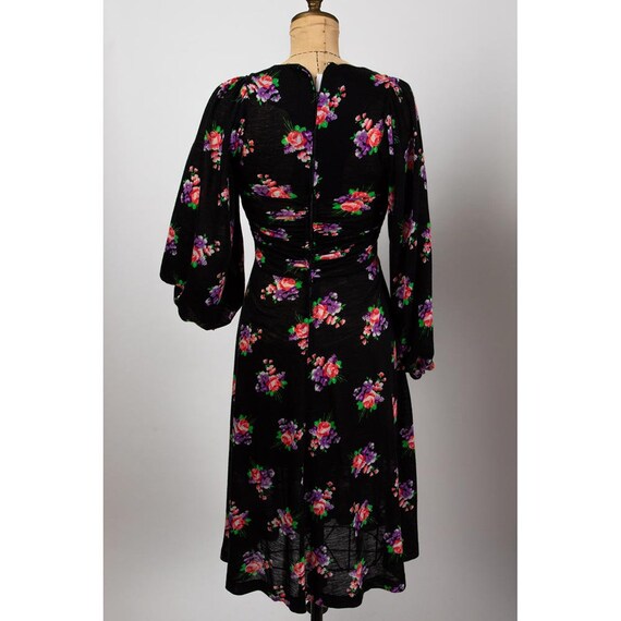 Vintage Fiorucci dress / 1970s dark floral print … - image 10