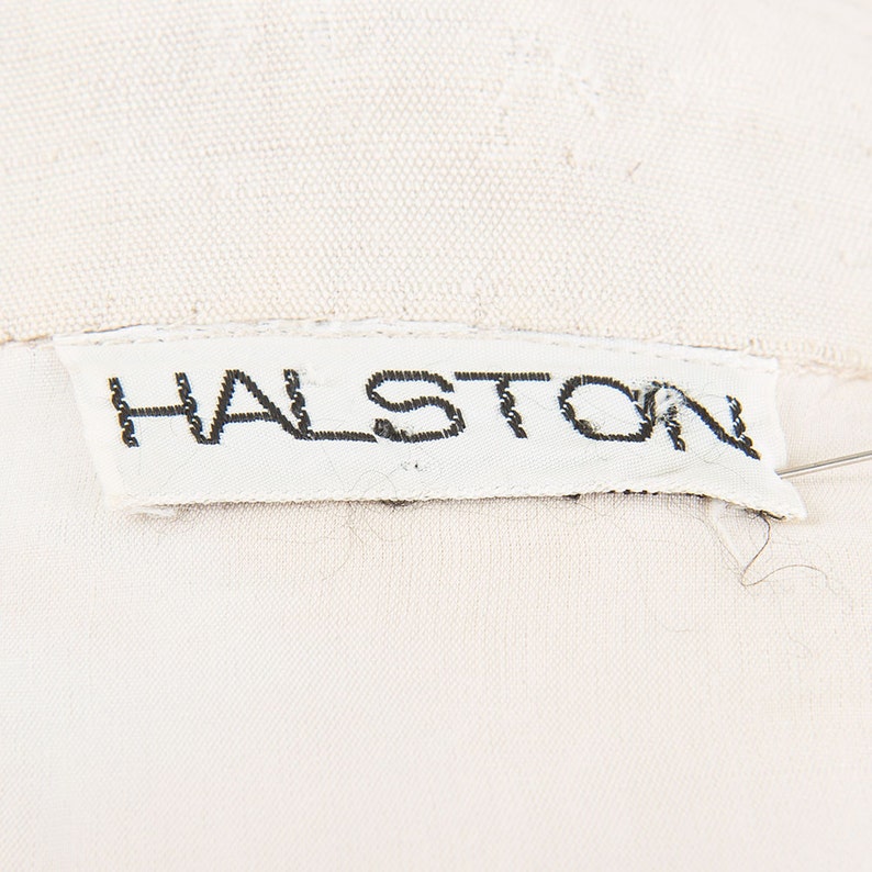 Vintage HALSTON / 1970s Iconic Silk shirt dress / Silk button front shirt dress S image 6