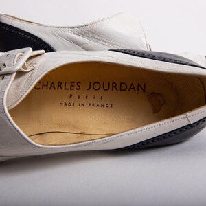 Vintage Charles Jourdan Paris leather spectator style shoes / 1980s does 1920s heeled oxfords / 6 image 5