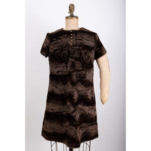 Faux fur dress / Vintage mini dress / 1960s micro mini / Kelly Arden Mod dress S image 1