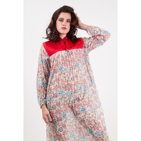 India gauze dress / Vintage Indian cotton sheer f… - image 2