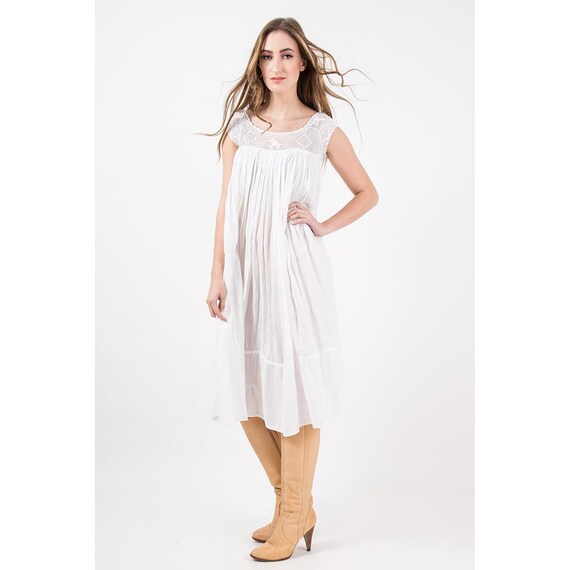 white gauze sundress