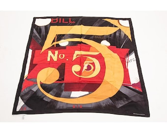 Vintage silk scarf / Metropolitan Museum of Art Charles Demuth I saw the figure 5 in gold