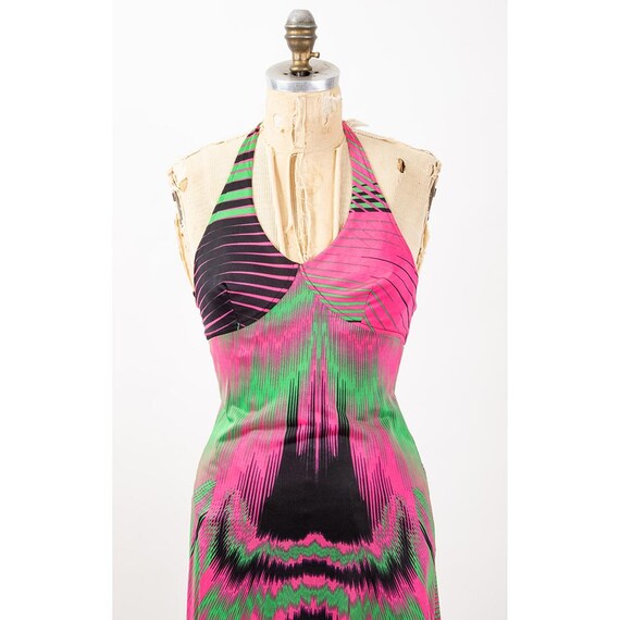 Vintage halter maxi dress / 1970s Berlei Sea Bodi… - image 5