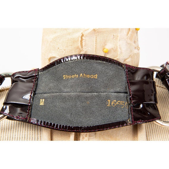 Vintage Streets Ahead wide belt / 1980s patent le… - image 7