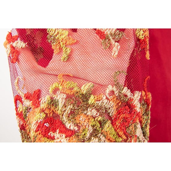 1930s dress / Vintage bias cut deep vermilion red… - image 10