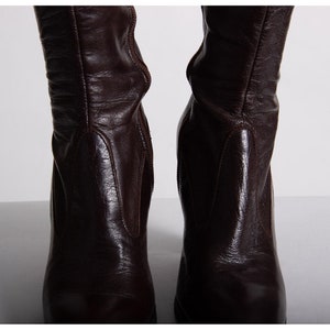 Vintage 1970s knee high leather boots / Stacked heel butter soft leather 6 image 4