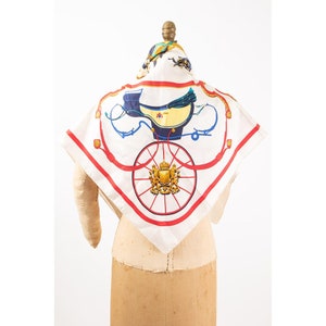 Vintage Hermes silk scarf / 1974 Phillipe LeDoux Springs white colorway image 1