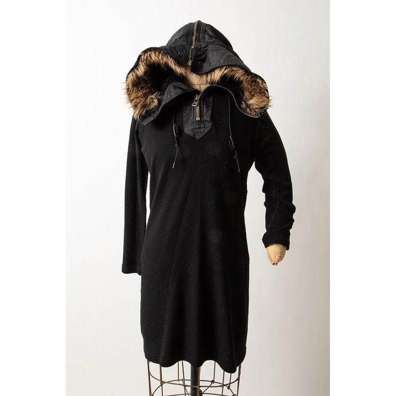Vintage Comme des Garcons Junya Watanabe hooded mini dress / 2010 military styled wool flight jacket image 6