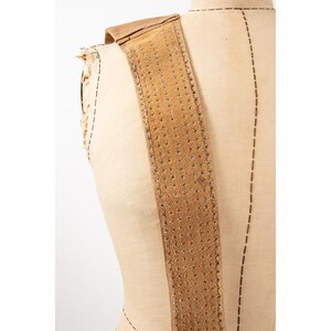 Vintage 1980s Leather studded Obi wrap belt / Adjustable size image 9