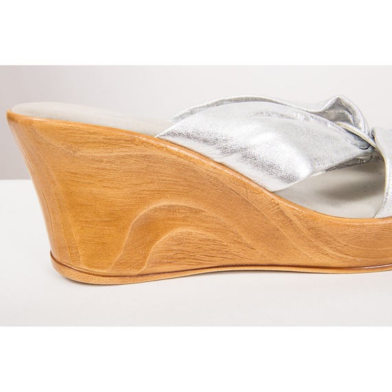 Plataformas vintage / 1970s Onex plateado y - Etsy