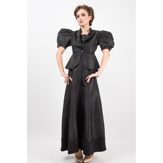 evening gown with peplum