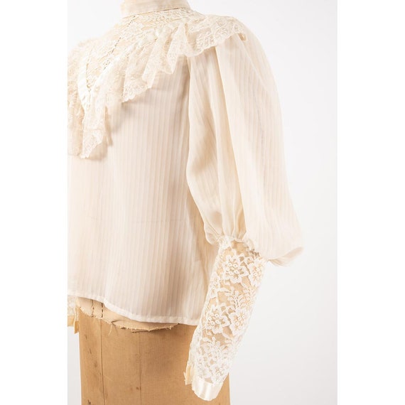Vintage You Babes sheer lace blouse / 1970s does … - image 4