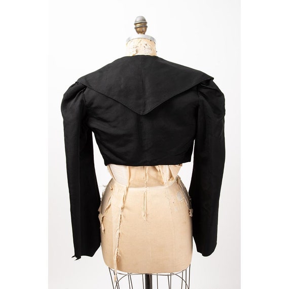 Antique Edwardian era jacket / 1910s black silk c… - image 6