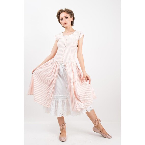 Vintage Starina cotton dress / 1980s does Edwardia