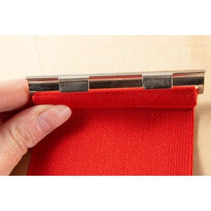 Vintage Norma Kamali OMO 1980s wide red elastic stretch belt image 6