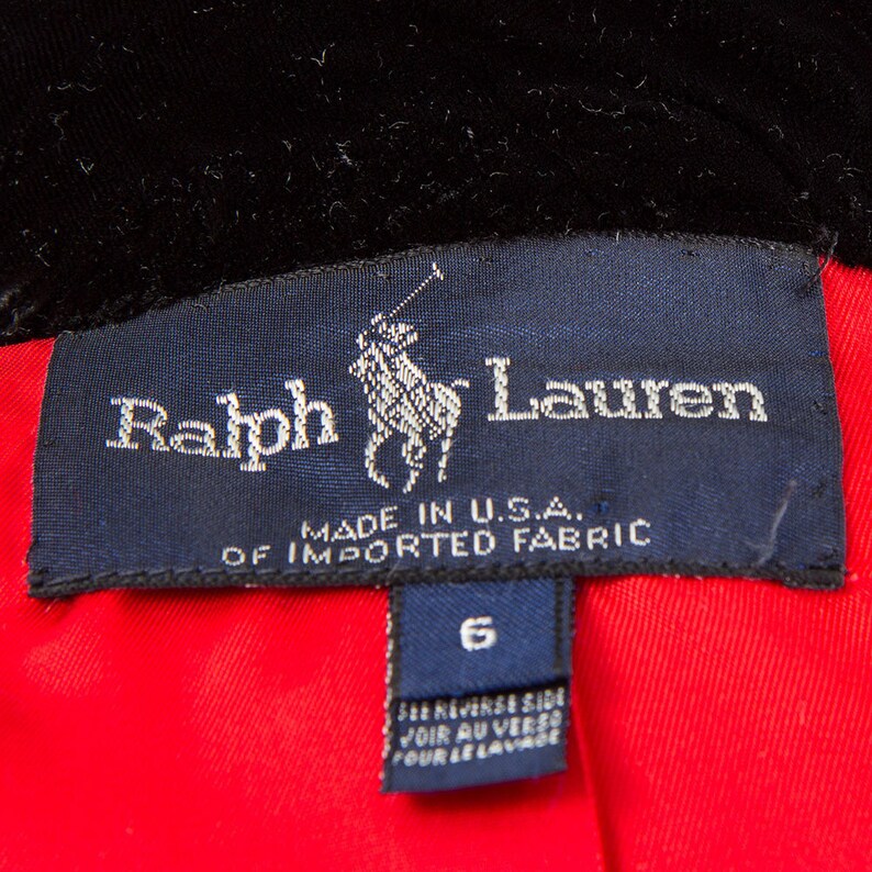 Vintage Ralph Lauren / 1970s Red wool equestrian riding jacket velvet lapels / S image 9