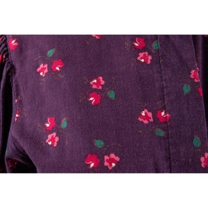 Vintage Laura Ashley cotton blouse / 1980s Plum floral balloon puff sleeve button front / M image 8