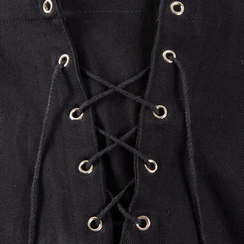 Vintage 1980s Fredericks of Hollywood black rocker lace up jeans / Adjustable S M image 9