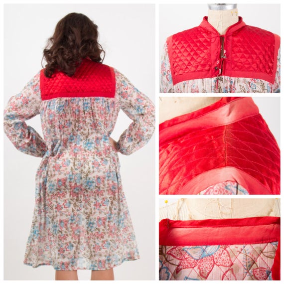 India gauze dress / Vintage Indian cotton sheer f… - image 5