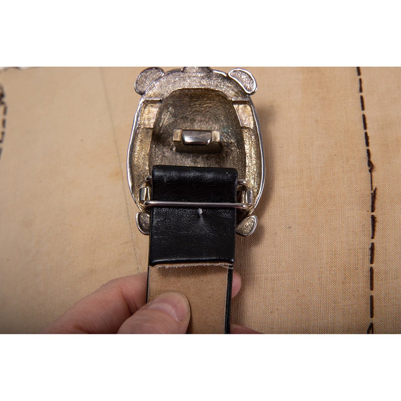 Vintage Paquette silver turtle adjustable belt / S M L image 9