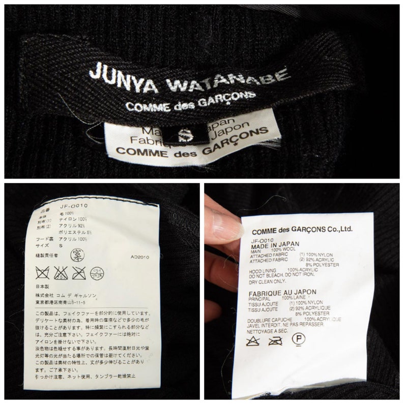 Vintage Comme des Garcons Junya Watanabe hooded mini dress / 2010 military styled wool flight jacket image 10