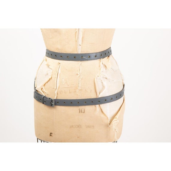 Vintage leather belt / 1980s extra long wrap fetis