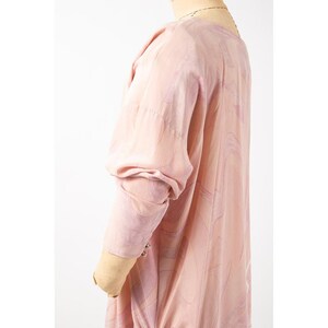 Vintage Patricia Lester marbled silk tunic / 1980s pastel pink dolman sleeve blouse / One size image 7