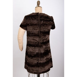 Faux fur dress / Vintage mini dress / 1960s micro mini / Kelly Arden Mod dress S image 4