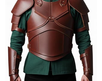 FEDERICO レザーアーマーセット：非対称の肩甲と喉当て - Etsy 日本