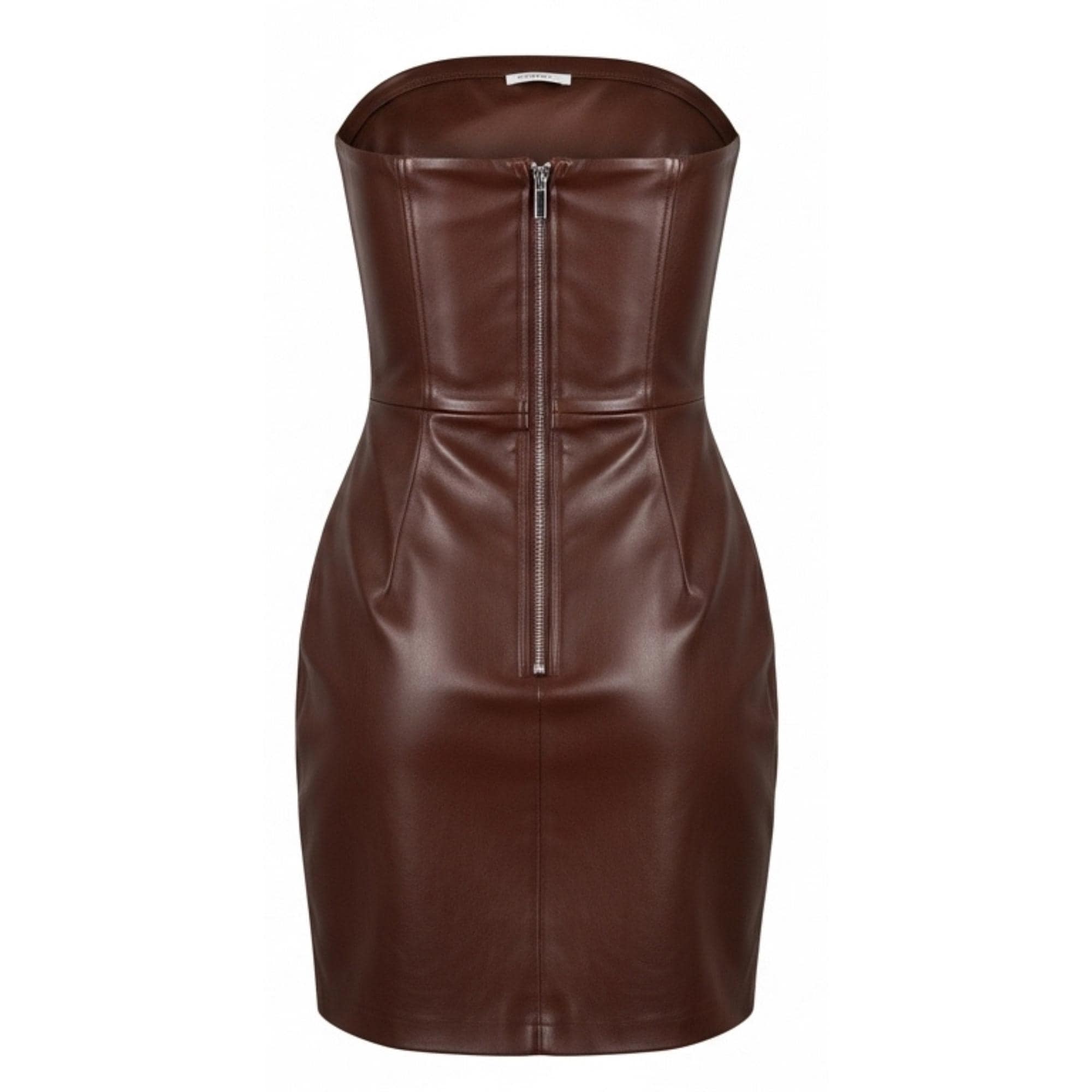 Chocolate Brown Leather Strapless Dress | Leather Bodycon Mini Dress   Sleek Party Outfit & Gift for Her - Etsy