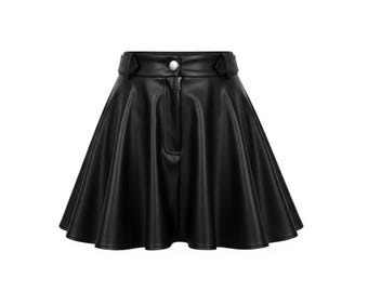 Handmade Black Leather Mini Skirt | High-Waisted Circle Skirt – Goth Streetwear &  Leather Gift for Her