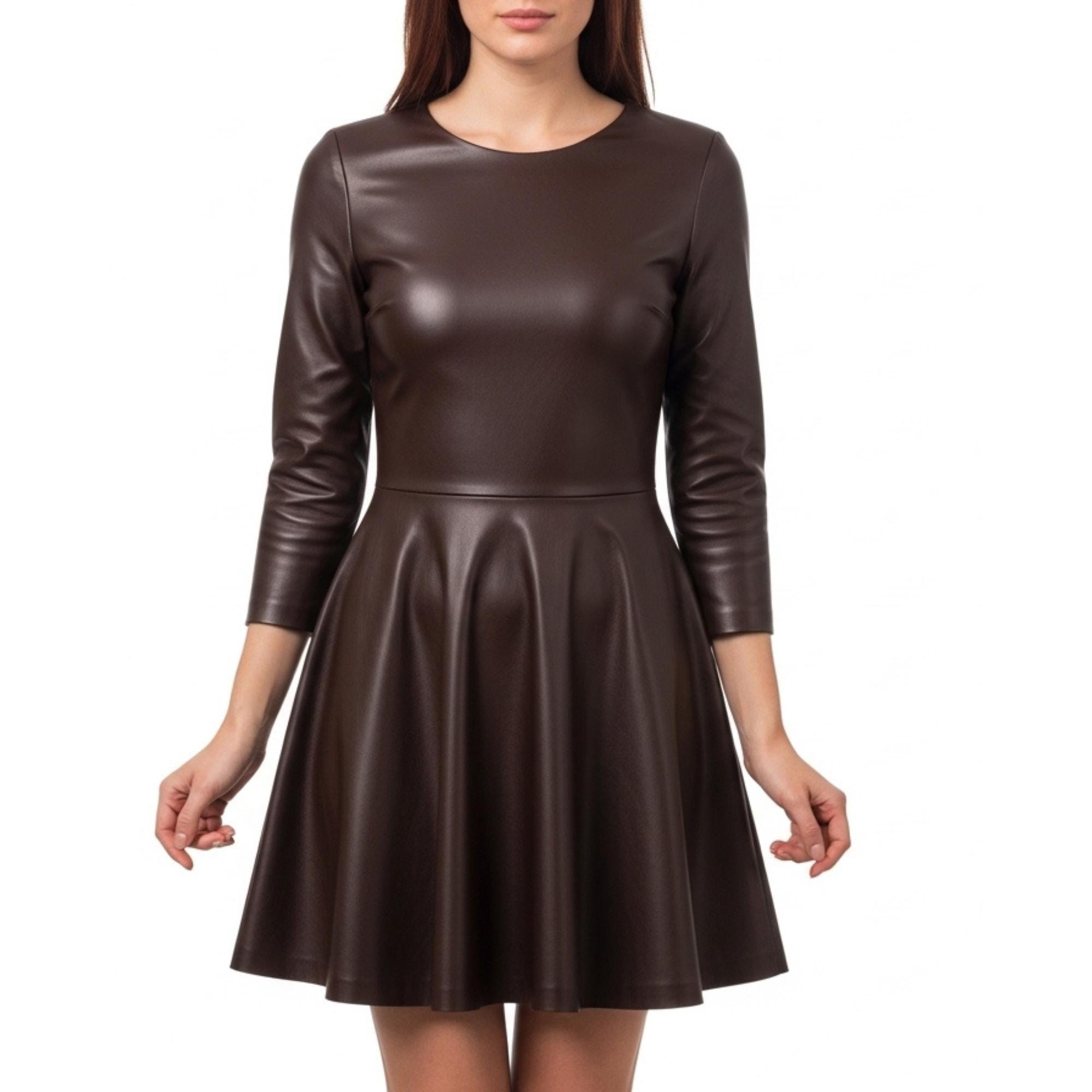 Leather Skater Dress - Etsy Leather Skater Dress - Etsy