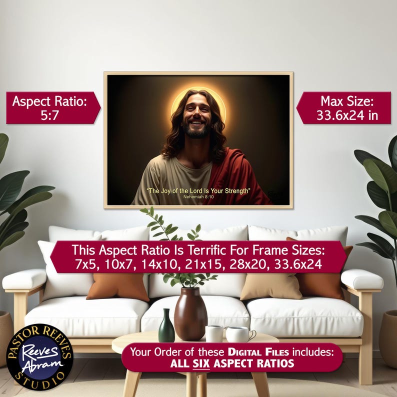 Smiling Jesus With Scripture Wall Art Printable - 