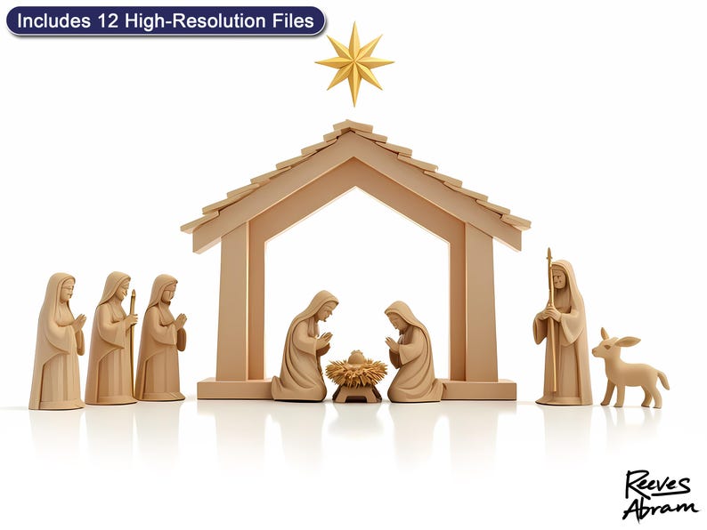 Minimalist Nativity Printable - Christian Christmas Wall Art | Advent Decor Digital Download