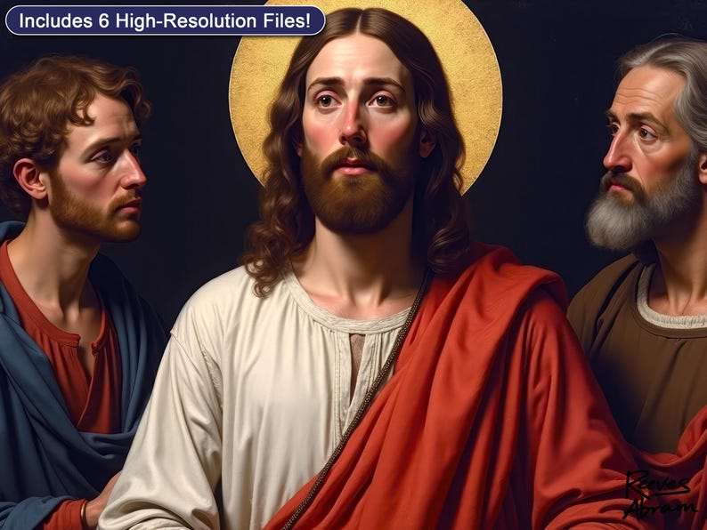 Christ Surrounded by Disciples | Digital Download | Christian Wall Art | Inspired by Renaissance Artwork | Faith Home Decor