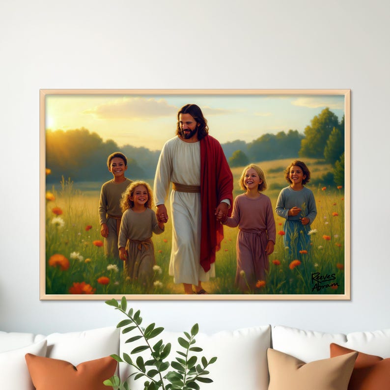 Jesus with Children Canvas Print | Christian Wall Art