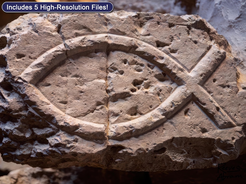 Ichthys Stone Carving | Early Christian Symbol (Digital Download)