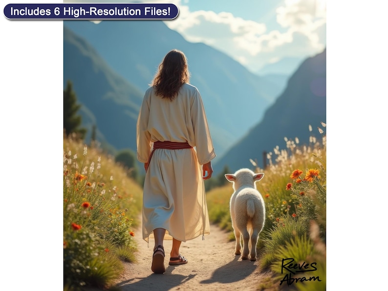 Tender Shepherd Love | Jesus and Lamb Print | Christian Art Print | Faith Decor (Digital Download)