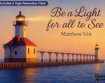 Sei ein Licht - Matthäus 5,14 | Digitaler Download | Christliche Wandkunst | Inspirierende Glaubens-Dekor