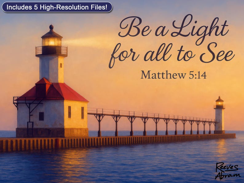 Be a Light - Matthew 5:14 | Digital Download | Christian Wall Art | Inspirational Faith Decor